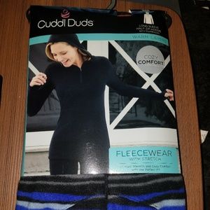 Cuddl Duds Fleecewear Half Zip Hoodie Multi Stripe